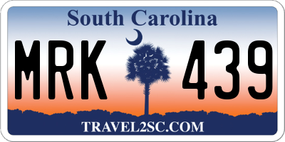 SC license plate MRK439