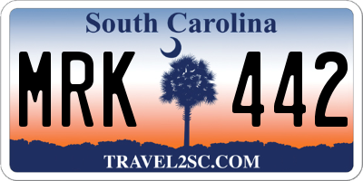 SC license plate MRK442