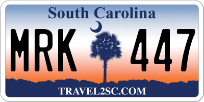 SC license plate MRK447