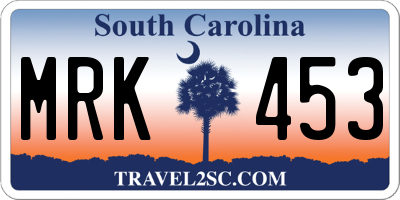 SC license plate MRK453