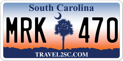 SC license plate MRK470