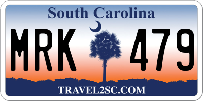 SC license plate MRK479