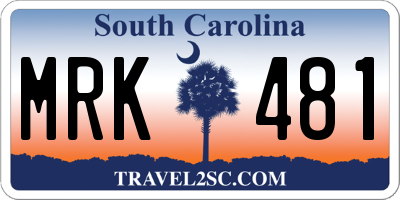 SC license plate MRK481