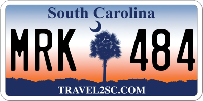 SC license plate MRK484