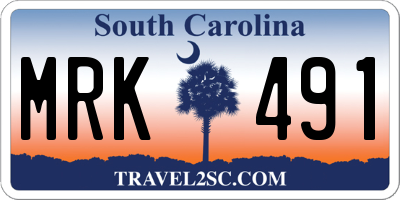 SC license plate MRK491