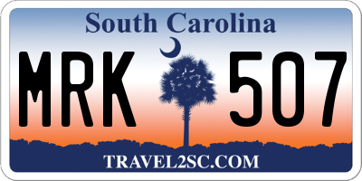 SC license plate MRK507