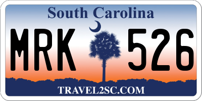 SC license plate MRK526
