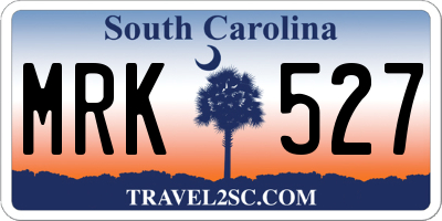 SC license plate MRK527