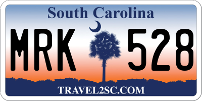 SC license plate MRK528