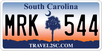 SC license plate MRK544