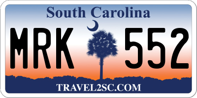 SC license plate MRK552