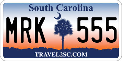 SC license plate MRK555