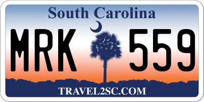 SC license plate MRK559