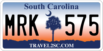 SC license plate MRK575