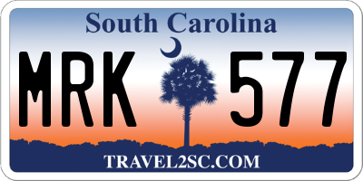 SC license plate MRK577