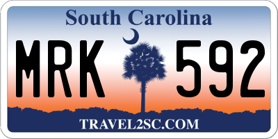 SC license plate MRK592