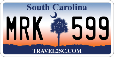 SC license plate MRK599