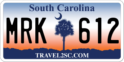 SC license plate MRK612