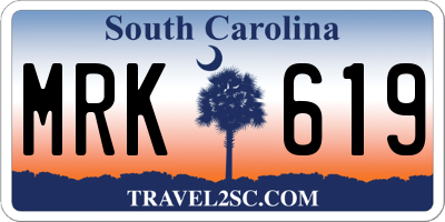 SC license plate MRK619