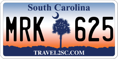 SC license plate MRK625