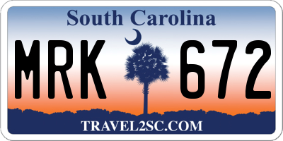 SC license plate MRK672