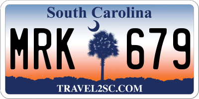 SC license plate MRK679