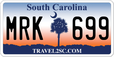 SC license plate MRK699
