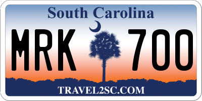 SC license plate MRK700