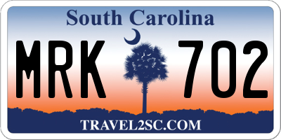 SC license plate MRK702
