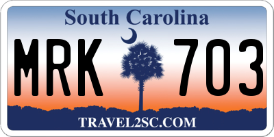 SC license plate MRK703