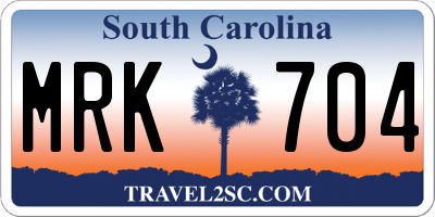 SC license plate MRK704