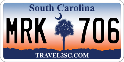 SC license plate MRK706