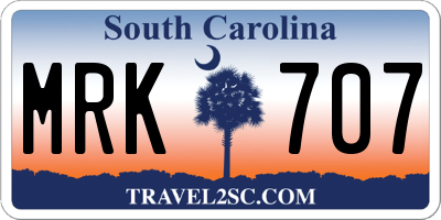 SC license plate MRK707