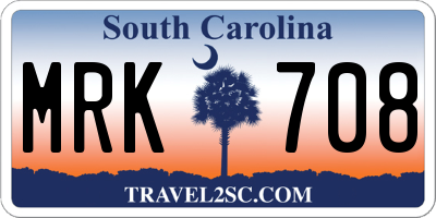 SC license plate MRK708