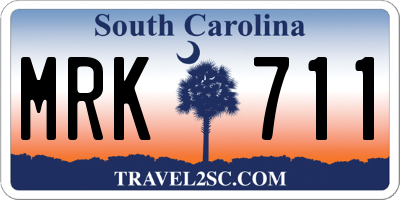 SC license plate MRK711