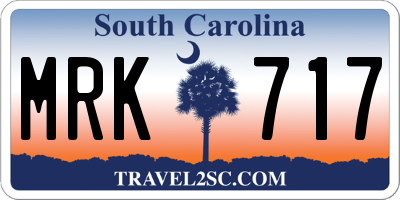 SC license plate MRK717