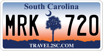 SC license plate MRK720