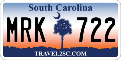 SC license plate MRK722