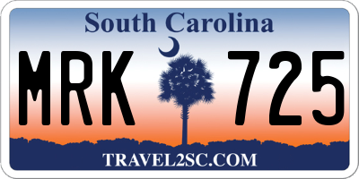 SC license plate MRK725