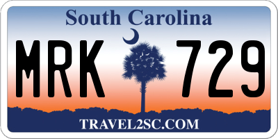 SC license plate MRK729
