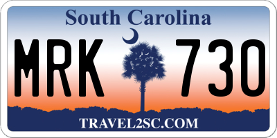 SC license plate MRK730