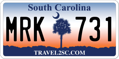 SC license plate MRK731