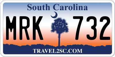 SC license plate MRK732