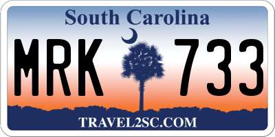 SC license plate MRK733