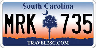 SC license plate MRK735