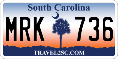 SC license plate MRK736
