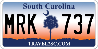 SC license plate MRK737