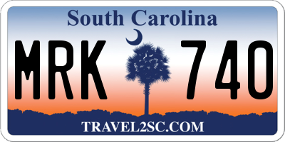 SC license plate MRK740