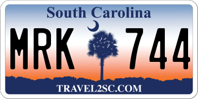 SC license plate MRK744