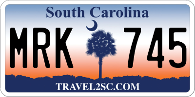 SC license plate MRK745